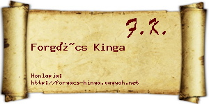 Forgács Kinga névjegykártya