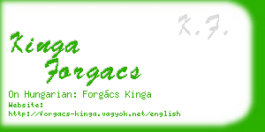 kinga forgacs business card